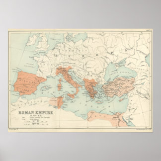 Vintage Roman Empire Map 1895 Poster