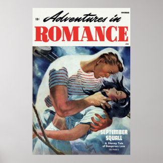 Vintage Romance Comic Book Cover Poster