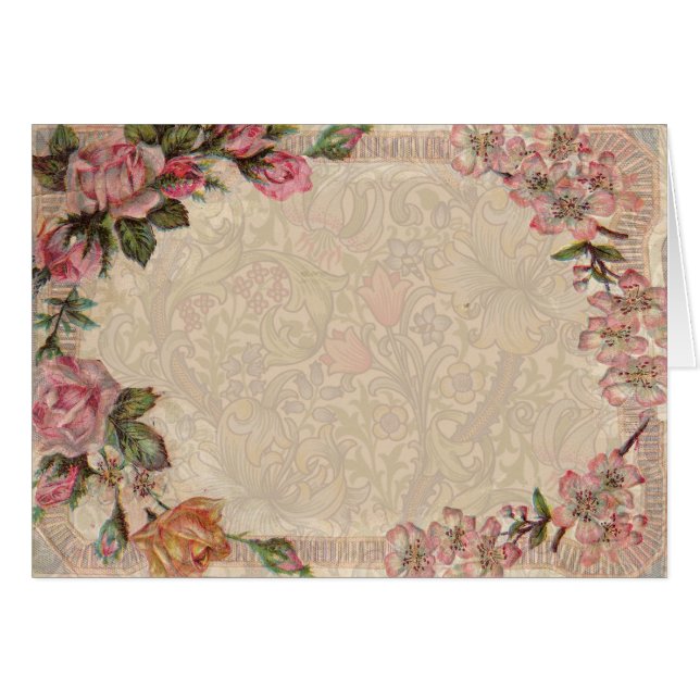  Vintage Romance Couple: Antique Roses Girly Love (Front Horizontal)