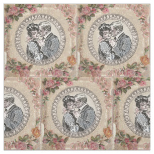 Vintage Romance Couple: Antique Roses Girly Love Fabric