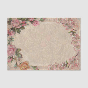 Vintage Romance Couple: Antique Roses Girly Love Tissue Paper