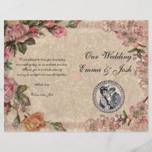 Vintage Romance Couple Antique Roses Wedding