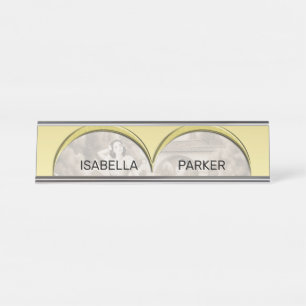 Vintage Romance couple, man and woman, gold Desk Name Plate