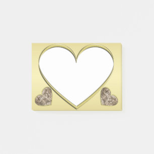 Vintage Romance couple, man and woman, gold Post-it Notes