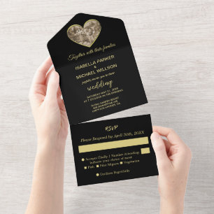 Vintage Romance couple, man and woman love All In All In One Invitation