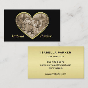 Vintage Romance couple, man and woman love Business Card
