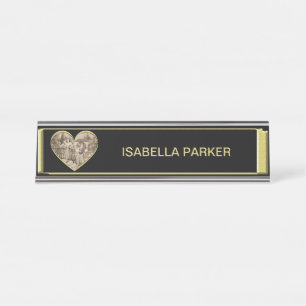 Vintage Romance couple, man and woman love Desk Name Plate
