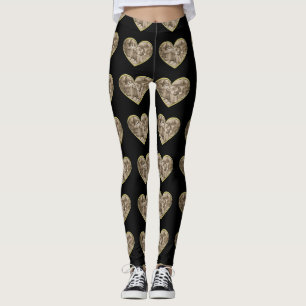Vintage Romance couple, man and woman love Leggings