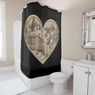 Vintage Romance couple, man and woman love Shower Curtain