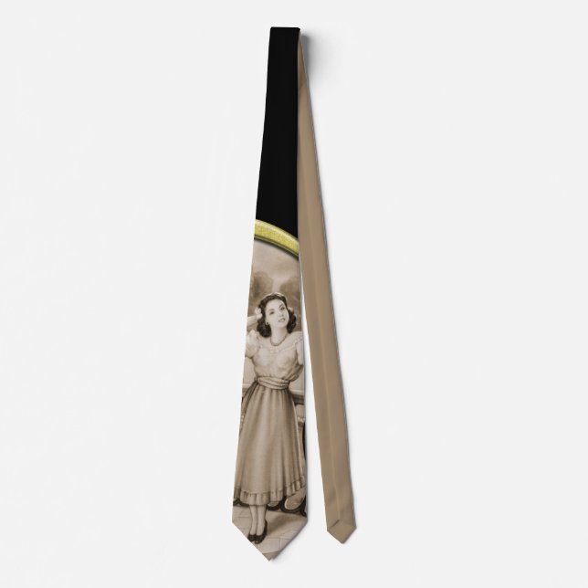 Vintage Romance couple, man and woman love Tie (Front)