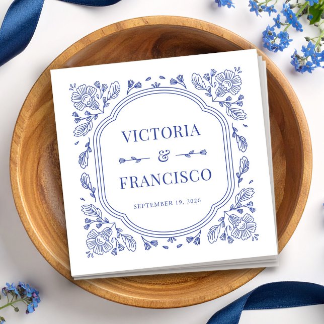 Vintage Romance Floral Cocktail Napkin (Vintage Romance Floral Cocktail Napkin by Fiesta Valley Print)