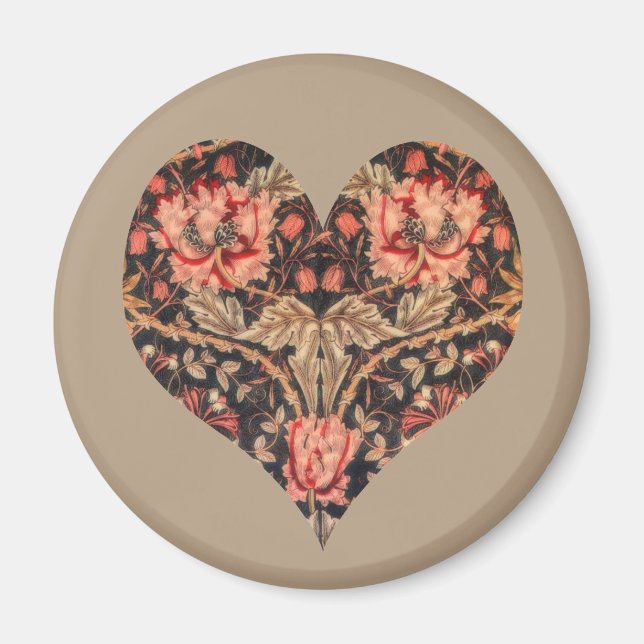 Vintage Romance Floral Heart Magnet (Front)