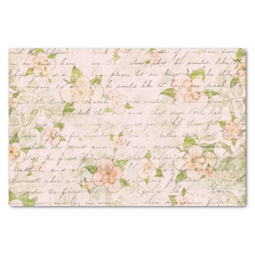 Image of Vintage Romance Floral Shabby Tissue Paper
