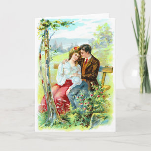Vintage Romance In The Park Valentine's Day Card