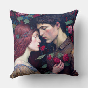 Vintage Romance Lovers Couple Cushion