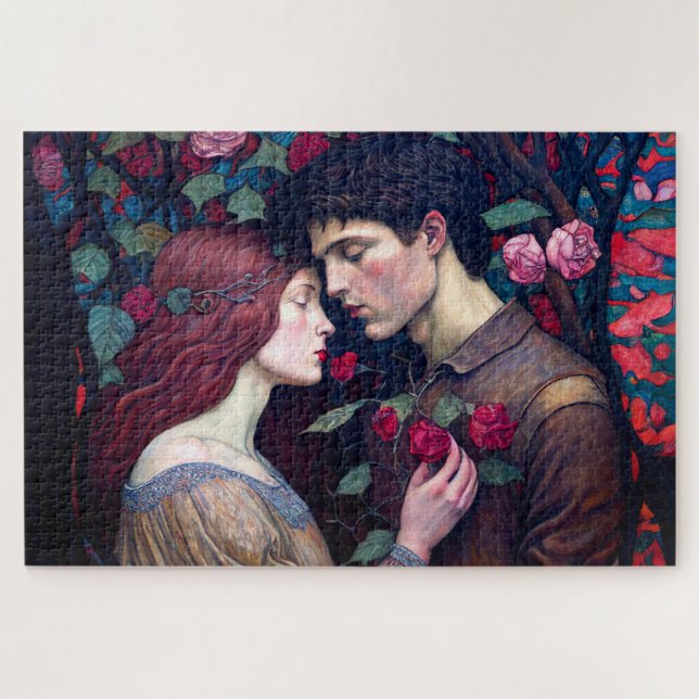  Vintage Romance Lovers Couple Jigsaw Puzzle (Horizontal)