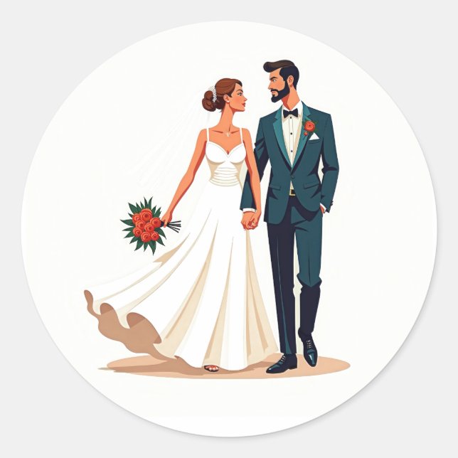 Vintage Romance Wedding Stickers (Front)