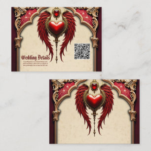 Vintage romance with a heart and wings. enclosure card