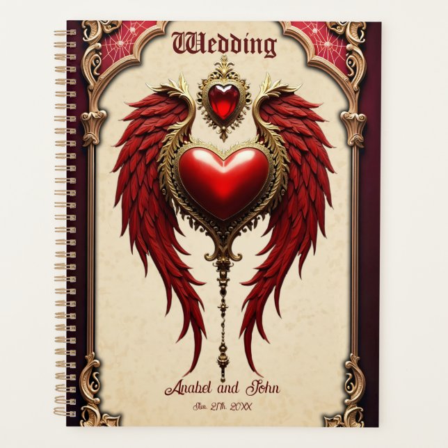 Vintage romance with a heart and wings. planner (Front)