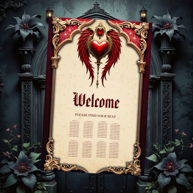 Vintage romance with a heart and wings poster (Creator Uploaded)