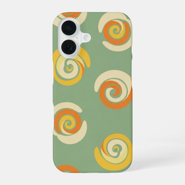 Vintage Romanesco Broccoli Pattern iPhone 16 Case (Back)