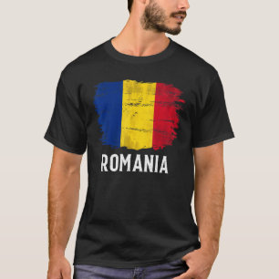 Vintage Romania Flag For Romanian   T-Shirt