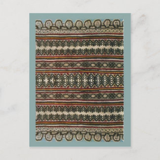 Vintage Romanian embroidery, traditional design Postcard