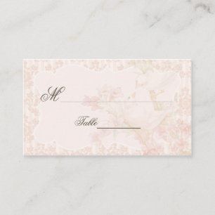 Vintage Romantic Birds in Love Wedding Place Card