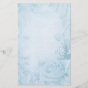 Vintage Romantic Blue Rose Stationery