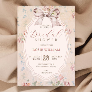 Vintage romantic bridal shower invitation