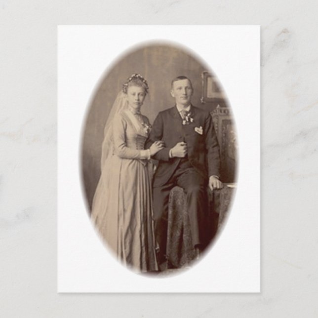 Vintage Romantic Bride and Groom Cards and Gifts (Front)