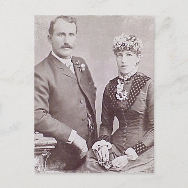 Vintage Romantic Bride and Groom Photos Postcard (Front)