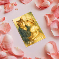 Vintage Romantic Cat Pride and Prejudice Birthday