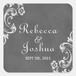 Vintage romantic chalkboard wedding favour label