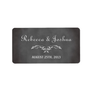 Vintage romantic chalkboard wedding favour tag