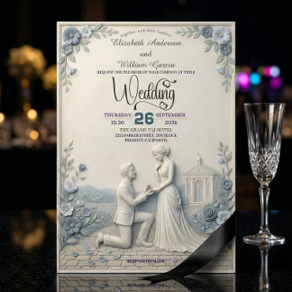 Vintage Romantic Chapel Wedding Invitation
