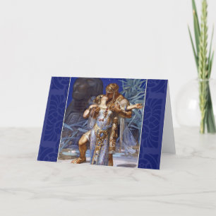 Vintage Romantic Couple Anthony and Cleopatra Kiss Card