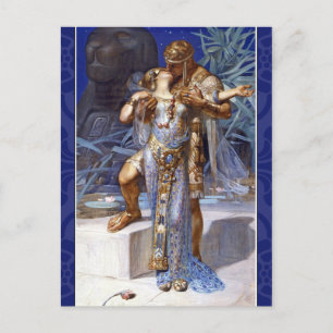 Vintage Romantic Couple Anthony and Cleopatra Kiss Postcard