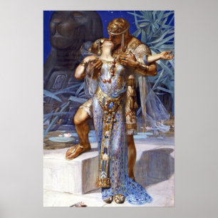 Vintage Romantic Couple Anthony and Cleopatra Kiss Poster
