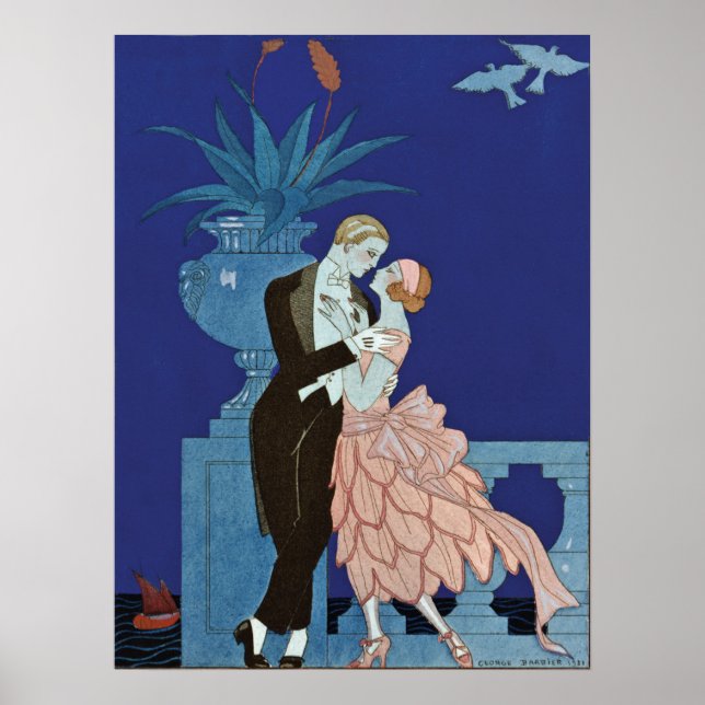 Vintage Romantic Couple ~ Oui Poster (Front)