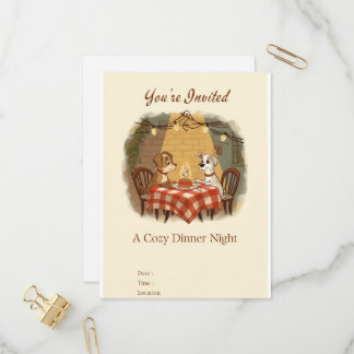 Vintage Romantic Dinner Invitation card