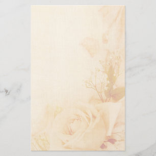 Vintage Romantic Faded Rose Parchment Stationery