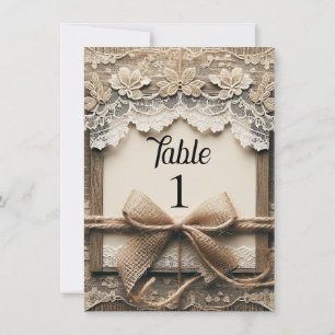 Vintage Romantic Floral Lace Burlap Rustic Wedding Invitation