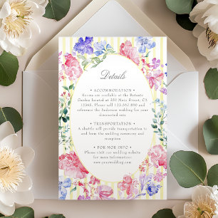 Vintage Romantic Floral Regency Wedding Details Enclosure Card