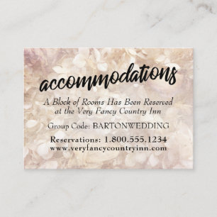 Vintage, Romantic, Floral, Wedding Accommodations Enclosure Card