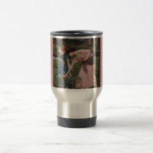 Vintage Romantic Garden Women Pre-Raphaelite Travel Mug