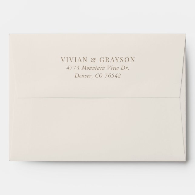 Vintage Romantic Gold and Ivory Wedding Envelope (Back (Top Flap))