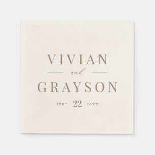 Vintage Romantic Gold and Ivory Wedding Napkins