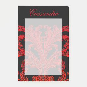 Vintage Romantic Goth in Blood Red Personailized Post-it Notes