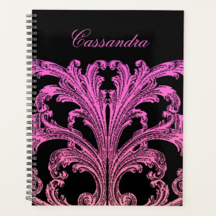 Vintage Romantic Goth in Pink & Black Personalised Planner